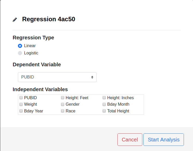 Regression options